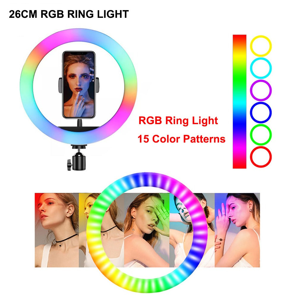 RGB Ring Light for Studio Photography & Video Recording with Adjustable Colors
